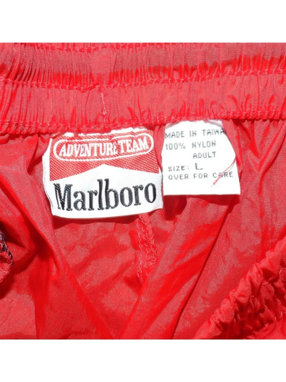 NWT Vintage 90s Marlboro Adventure Team Red Nylon Track Pants Mens Large